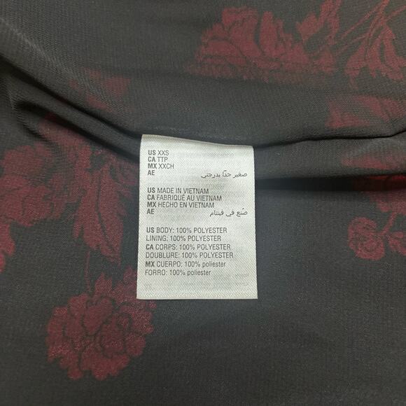 Bar III Black Red Floral Camisole Tank Top XXS NWT Date Night Blouse - Picture 8 of 11